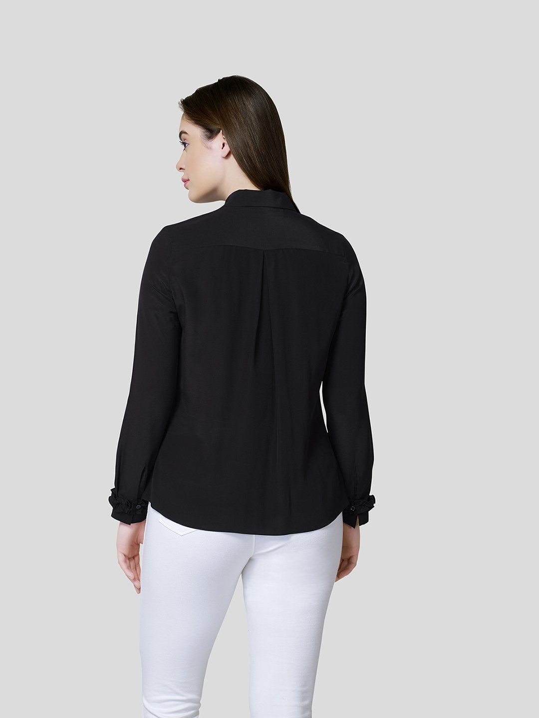 Cuff With Ruffle Trim Detail At Front And Cuff - Zest Mélange  Cuff With Ruffle Trim Detail At Front And Cuff - Zest Mélange