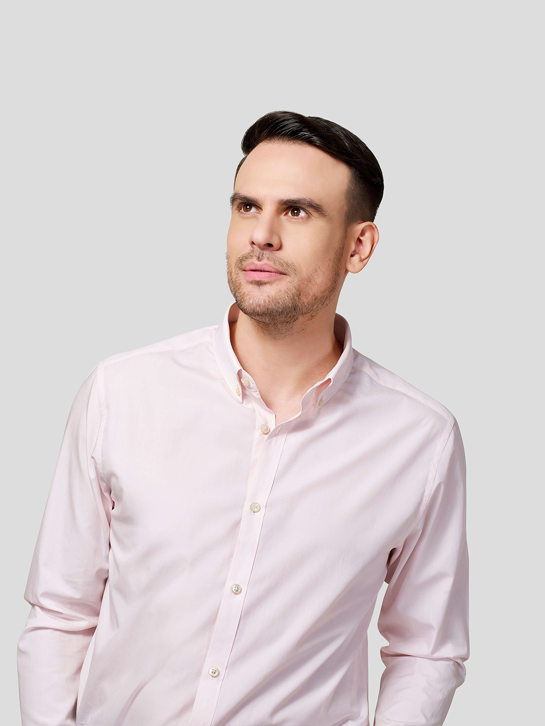 Pink Button Down Collar Shirt - Zest Mélange Pink Button Down Collar Shirt - Zest Mélange