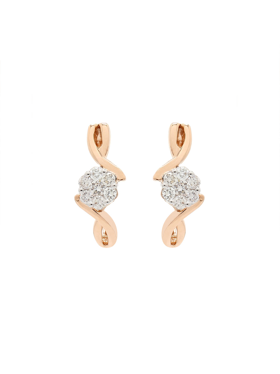 Real Diamond Cluster Hoop Earring - Zest Mélange  Real Diamond Cluster Hoop Earring - Zest Mélange