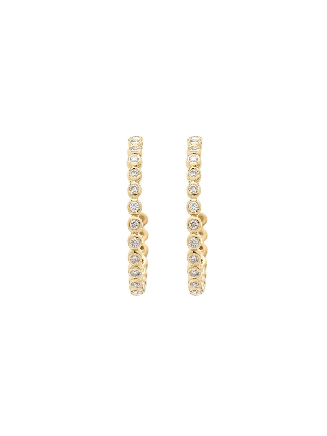 Real Diamond Bezel Hoop Earring - Zest Mélange  Real Diamond Bezel Hoop Earring - Zest Mélange