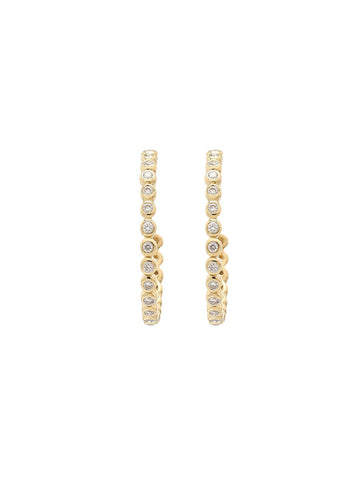 Real Diamond Bezel Hoop Earring - Zest Mélange  Real Diamond Bezel Hoop Earring - Zest Mélange