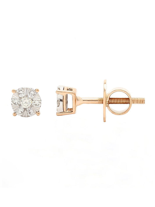 Real Diamond Illussion Cluster Stud Earring - Zest Mélange