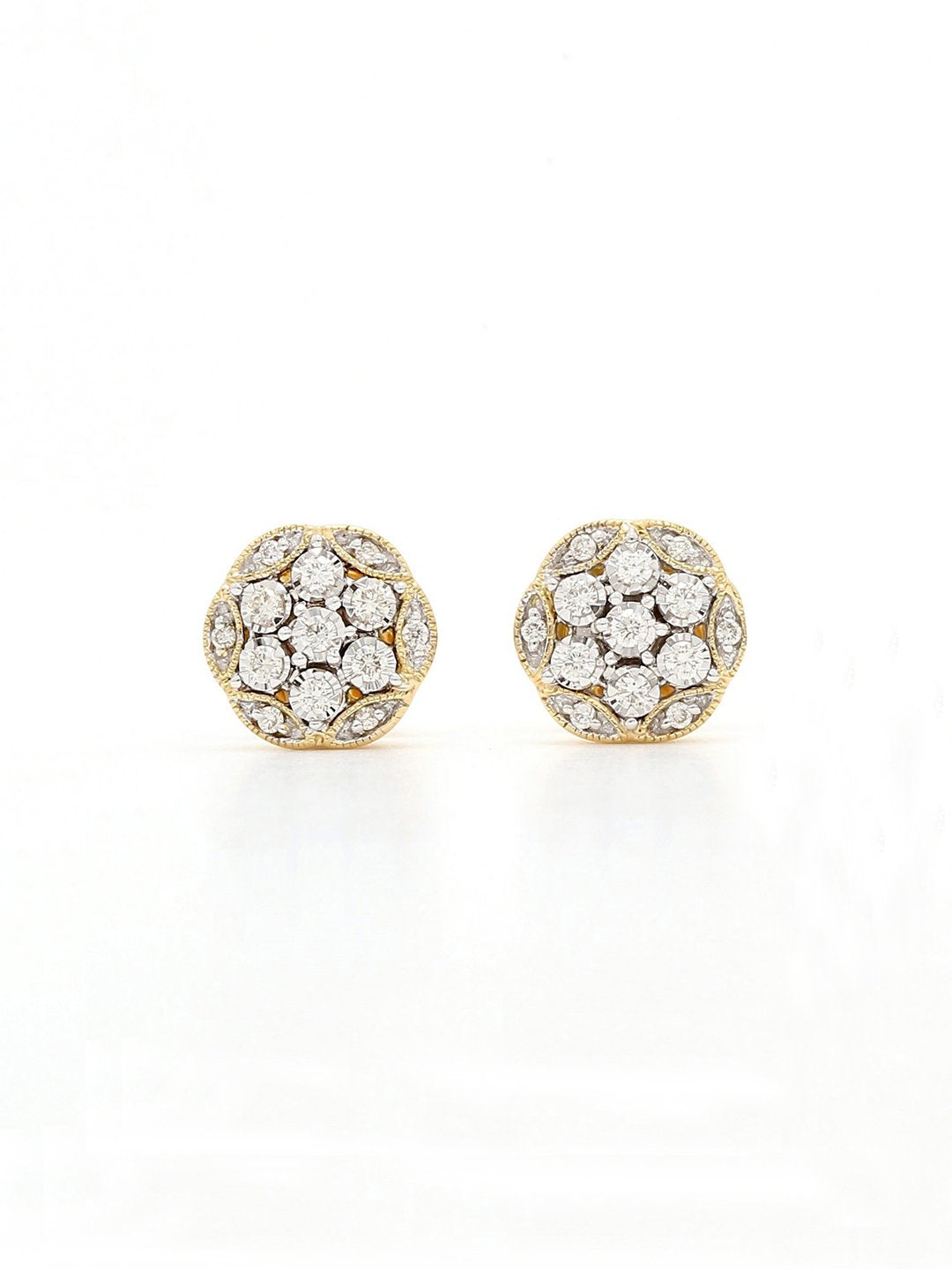 Real Diamond Illussion Cluster Stud Earring - Zest Mélange  Real Diamond Illussion Cluster Stud Earring - Zest Mélange
