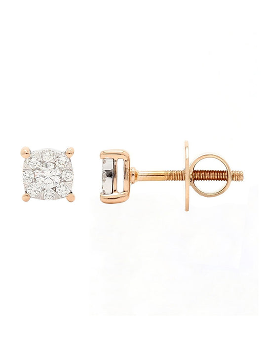 Real Diamond Illussion Cluster Stud Earring - Zest Mélange