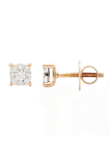 Real Diamond Illussion Cluster Stud Earring - Zest Mélange  Real Diamond Illussion Cluster Stud Earring - Zest Mélange