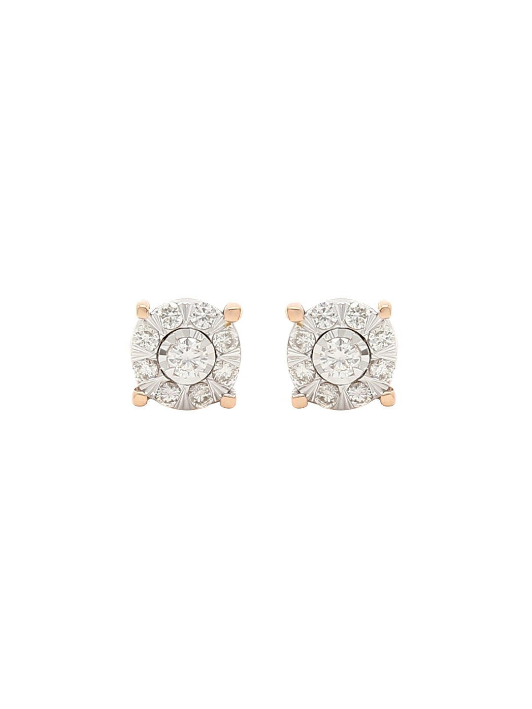Real Diamond Illussion Cluster Stud Earring - Zest Mélange  Real Diamond Illussion Cluster Stud Earring - Zest Mélange