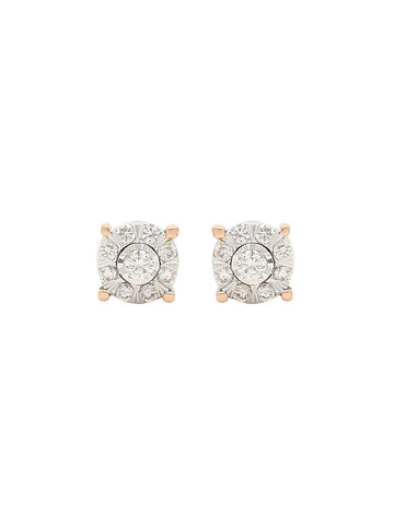 Real Diamond Illussion Cluster Stud Earring - Zest Mélange  Real Diamond Illussion Cluster Stud Earring - Zest Mélange
