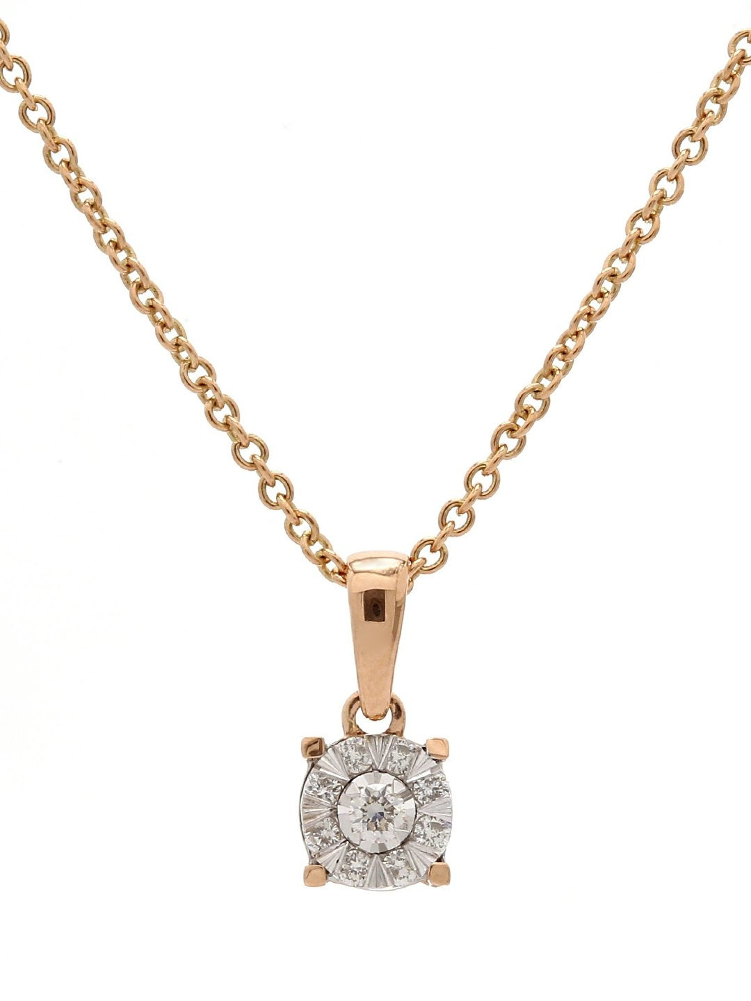 Real Diamond Illussion Cluster Pendant With Chain - Zest Mélange  Real Diamond Illussion Cluster Pendant With Chain - Zest Mélange