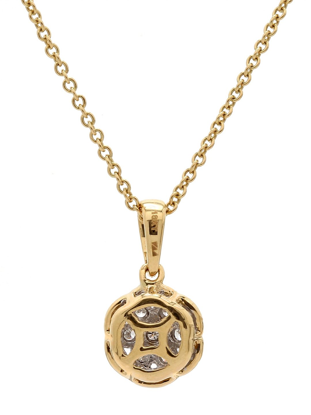 Real Diamond Illussion Cluster Pendant With Chain - Zest Mélange  Real Diamond Illussion Cluster Pendant With Chain - Zest Mélange