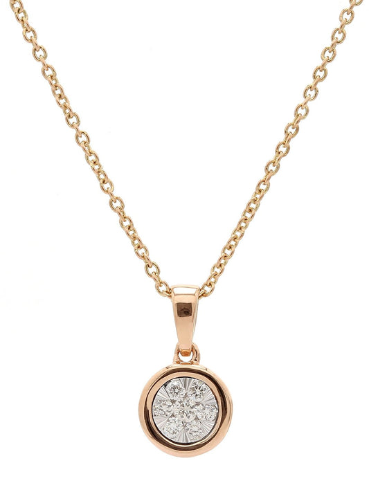 Real Diamond Illusion Cluster Solitaire Look Pendant With Chain - Zest Mélange