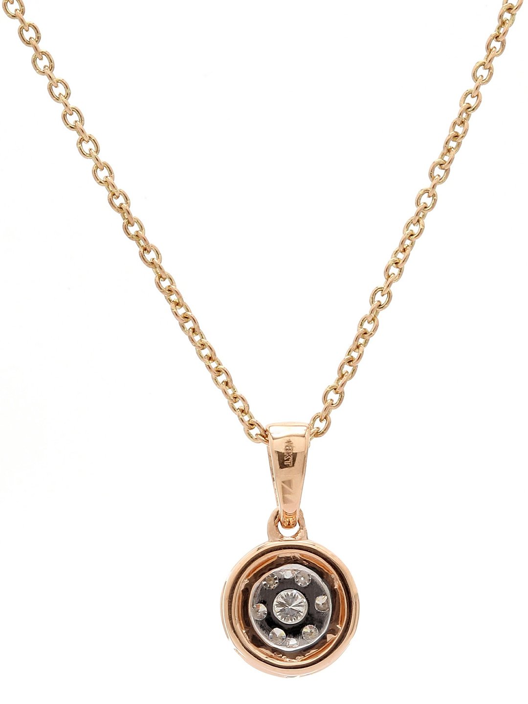 Real Diamond Illusion Cluster Solitaire Look Pendant With Chain - Zest Mélange  Real Diamond Illusion Cluster Solitaire Look Pendant With Chain - Zest Mélange