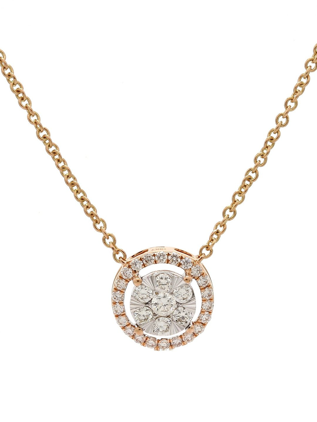 Real Diamond Illussion Solitaire Pendant With Diamonds by the yard Chain - Zest Mélange  Real Diamond Illussion Solitaire Pendant With Diamonds by the yard Chain - Zest Mélange