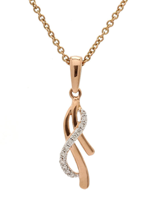 Real Diamond Curve Pendant With Chain - Zest Mélange