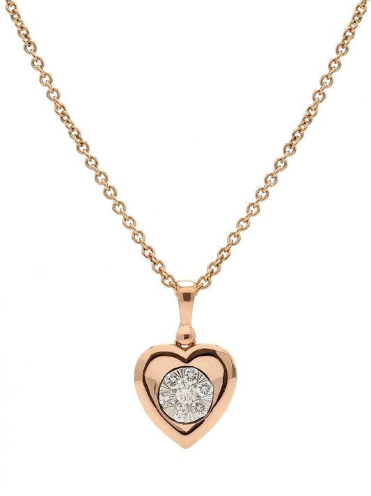Real Diamond Illussion Cluster Heart Shape Pendant With Chain - Zest Mélange
