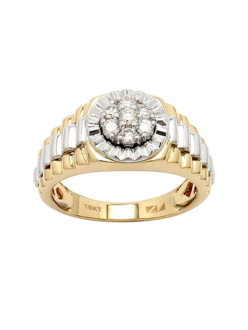Real Diamond Mens Two Tone Cluster Ring - Zest Mélange  Real Diamond Mens Two Tone Cluster Ring - Zest Mélange