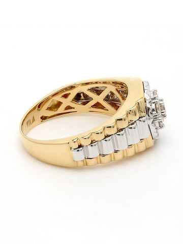 Real Diamond Mens Two Tone Cluster Ring - Zest Mélange  Real Diamond Mens Two Tone Cluster Ring - Zest Mélange