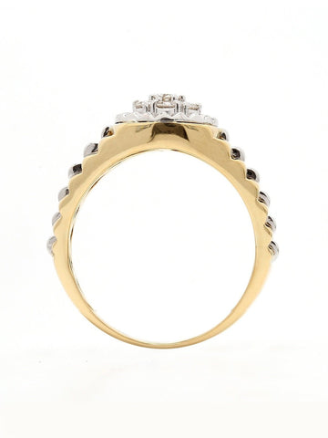Real Diamond Mens Two Tone Cluster Ring - Zest Mélange  Real Diamond Mens Two Tone Cluster Ring - Zest Mélange