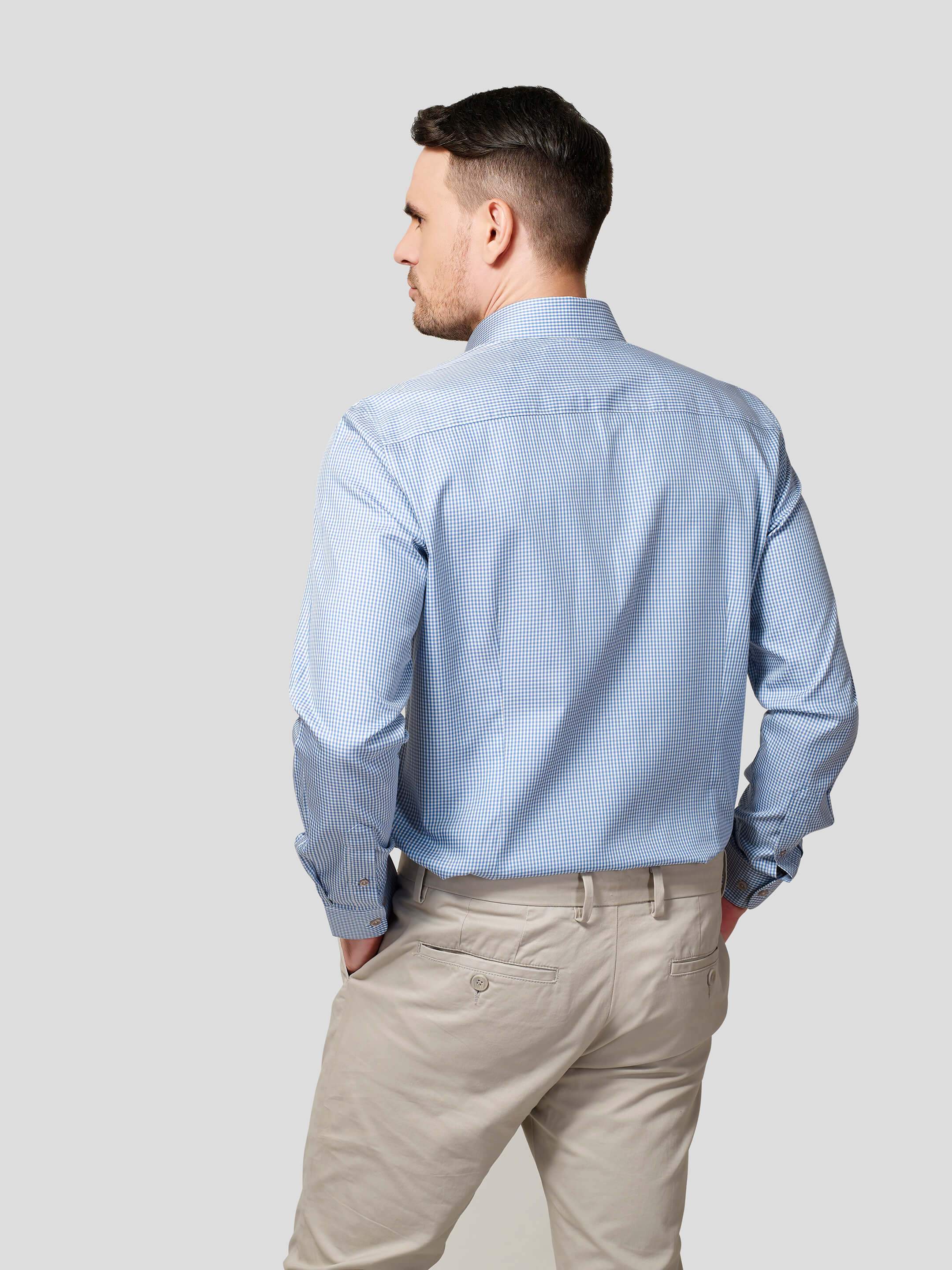 Blue Checks Shirt - Zest Mélange Blue Checks Shirt - Zest Mélange