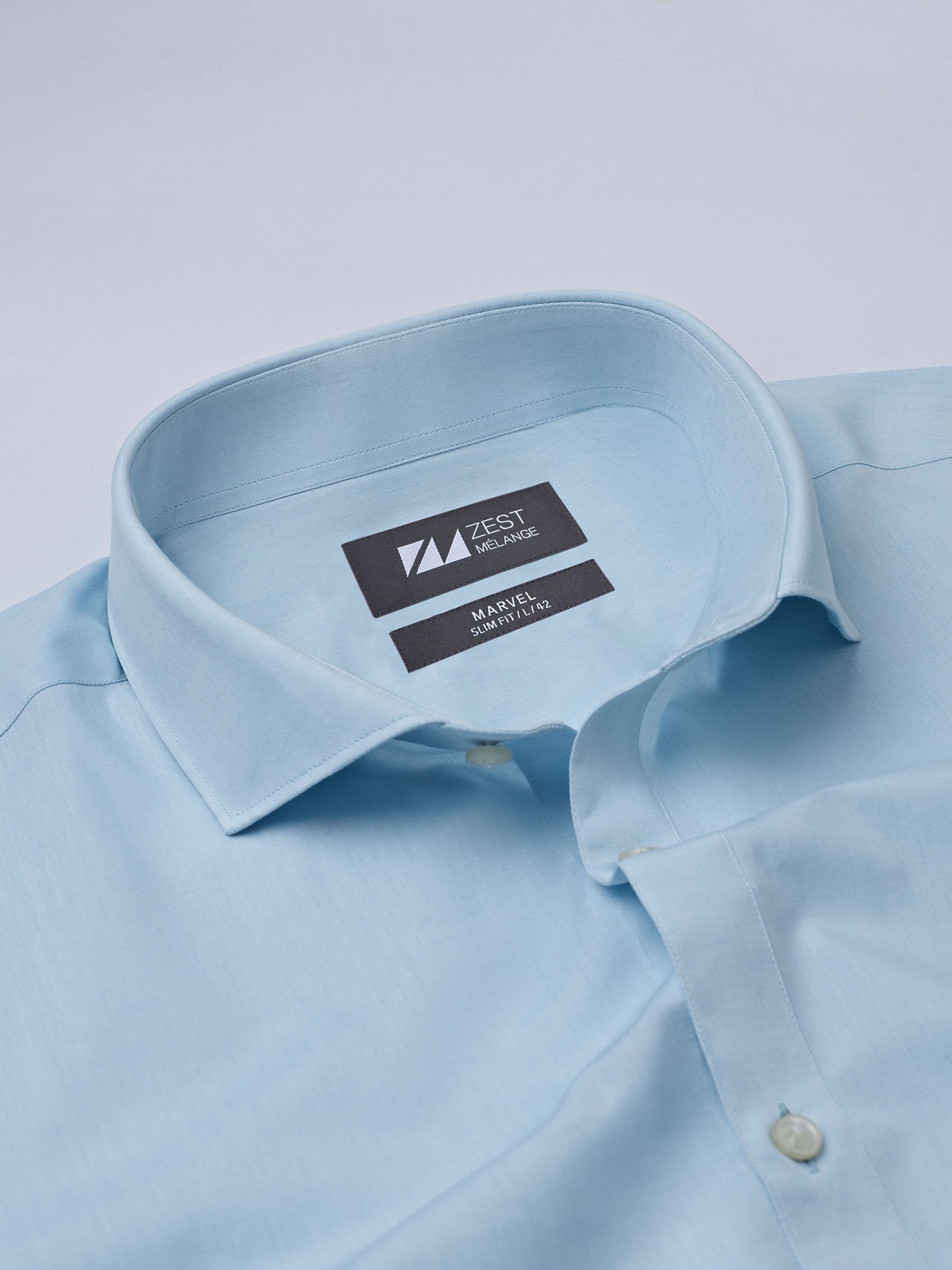 Cut Way Collar Shirt - Zest Mélange Cut Way Collar Shirt - Zest Mélange