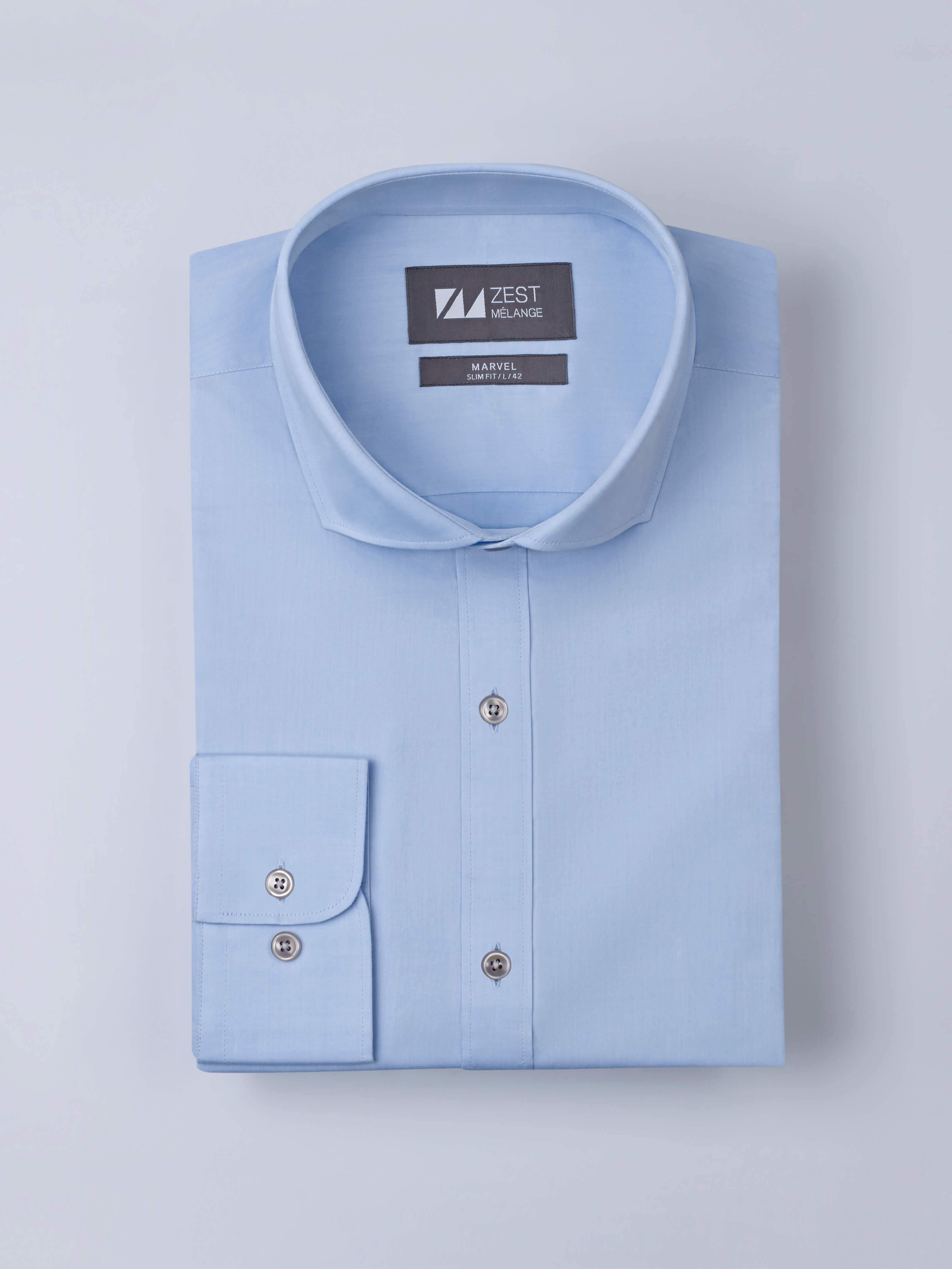 Classic Cut Way Collar Shirt - Zest Mélange Classic Cut Way Collar Shirt - Zest Mélange