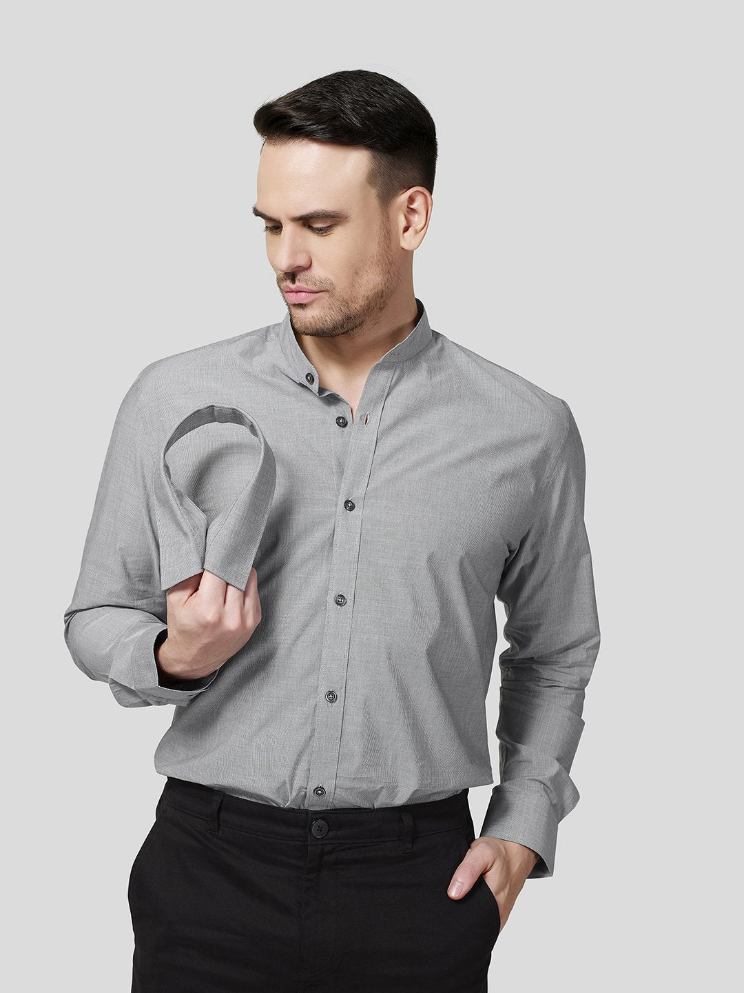Detachable Collar Shirt - Zest Mélange Detachable Collar Shirt - Zest Mélange