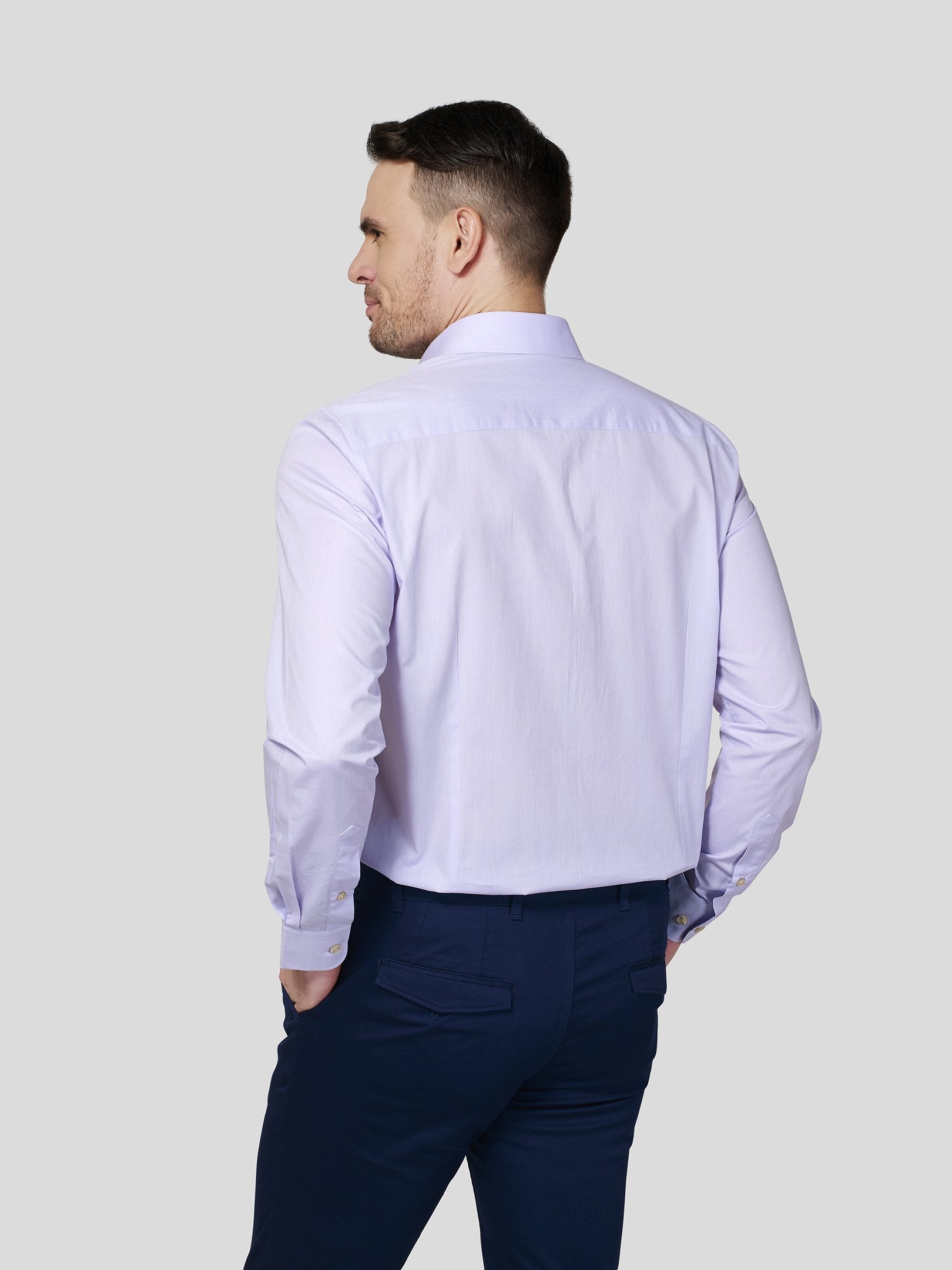 Cut Way Collar Shirt With Contrast Piping Detail - Zest Mélange Cut Way Collar Shirt With Contrast Piping Detail - Zest Mélange