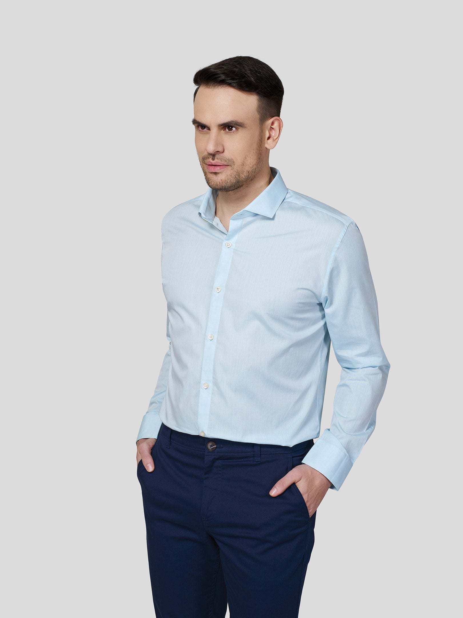Cut Way Collar Shirt - Zest Mélange Cut Way Collar Shirt - Zest Mélange