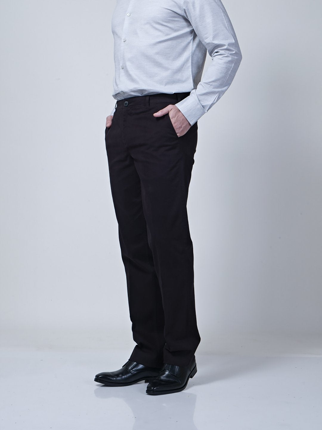 Chinos With Welt Pocket With Top Stitch Detailing - Zest Mélange Chinos With Welt Pocket With Top Stitch Detailing - Zest Mélange