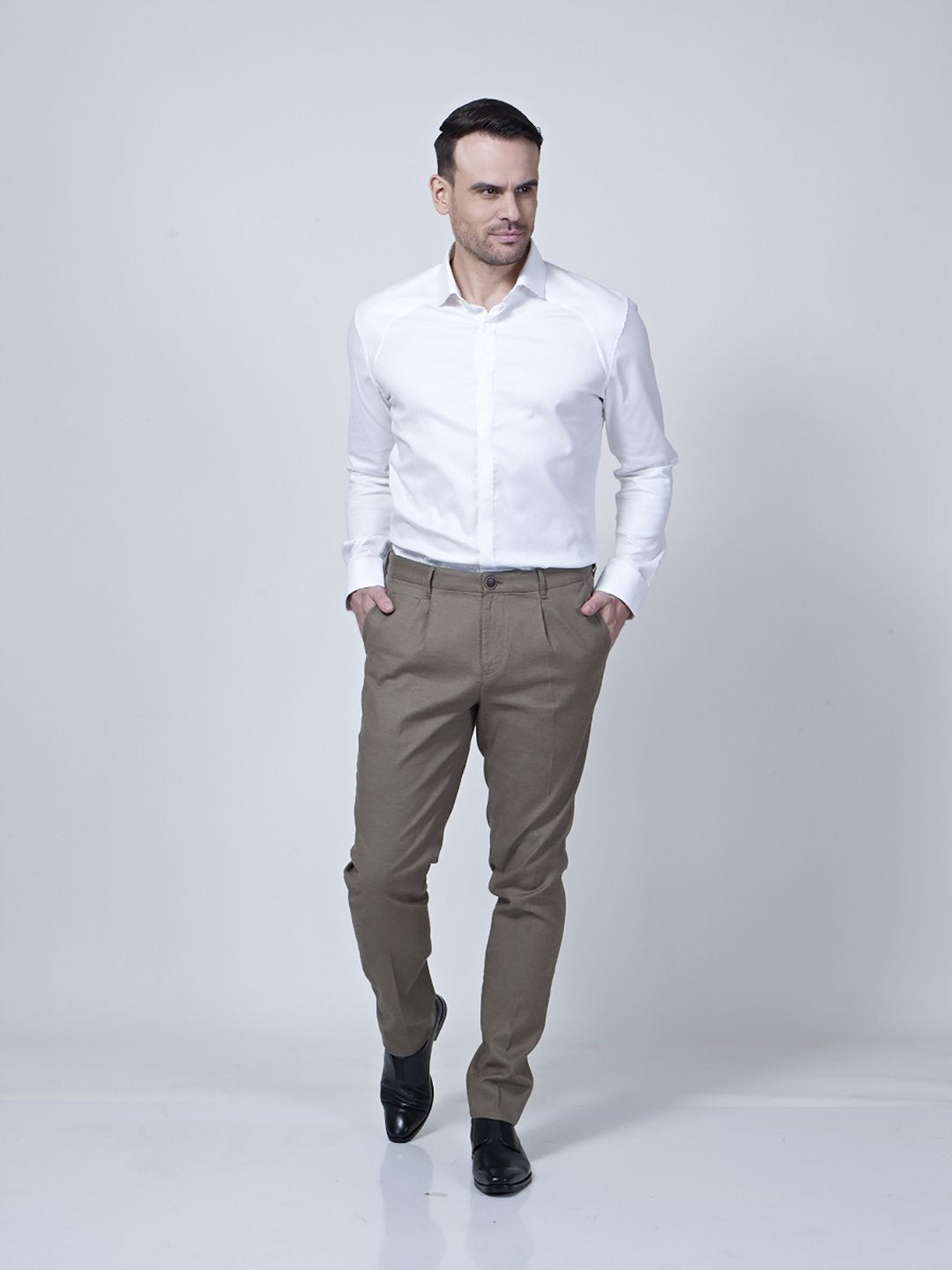Adjustable Waist Band Detail Chino - Zest Mélange Adjustable Waist Band Detail Chino - Zest Mélange