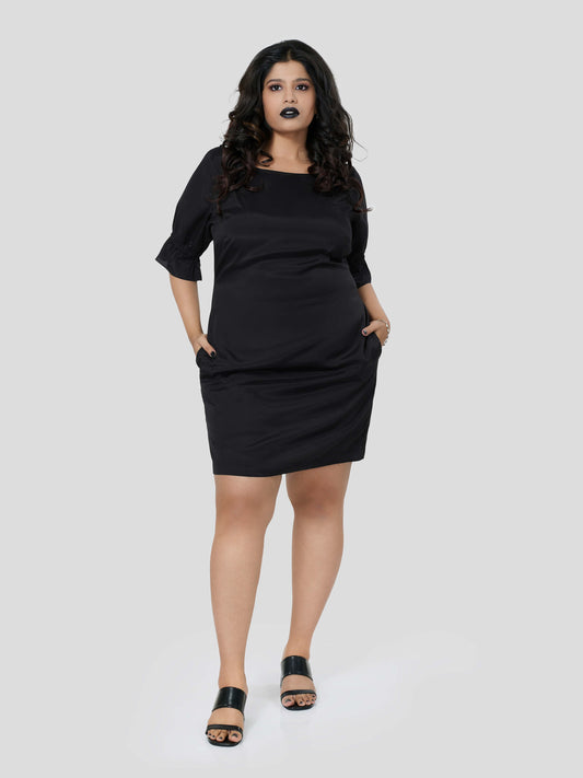 Haute Impulse of Boat Neck Dress - Zest Mélange