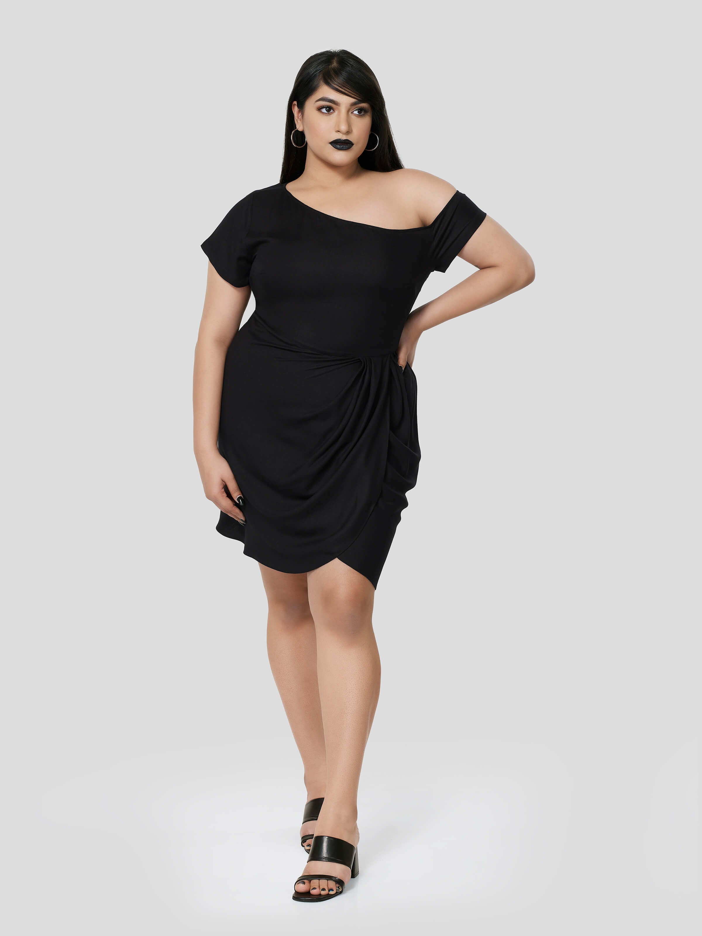 Dark Illusion Off the Shoulder Dress - Zest Mélange  Dark Illusion Off the Shoulder Dress - Zest Mélange