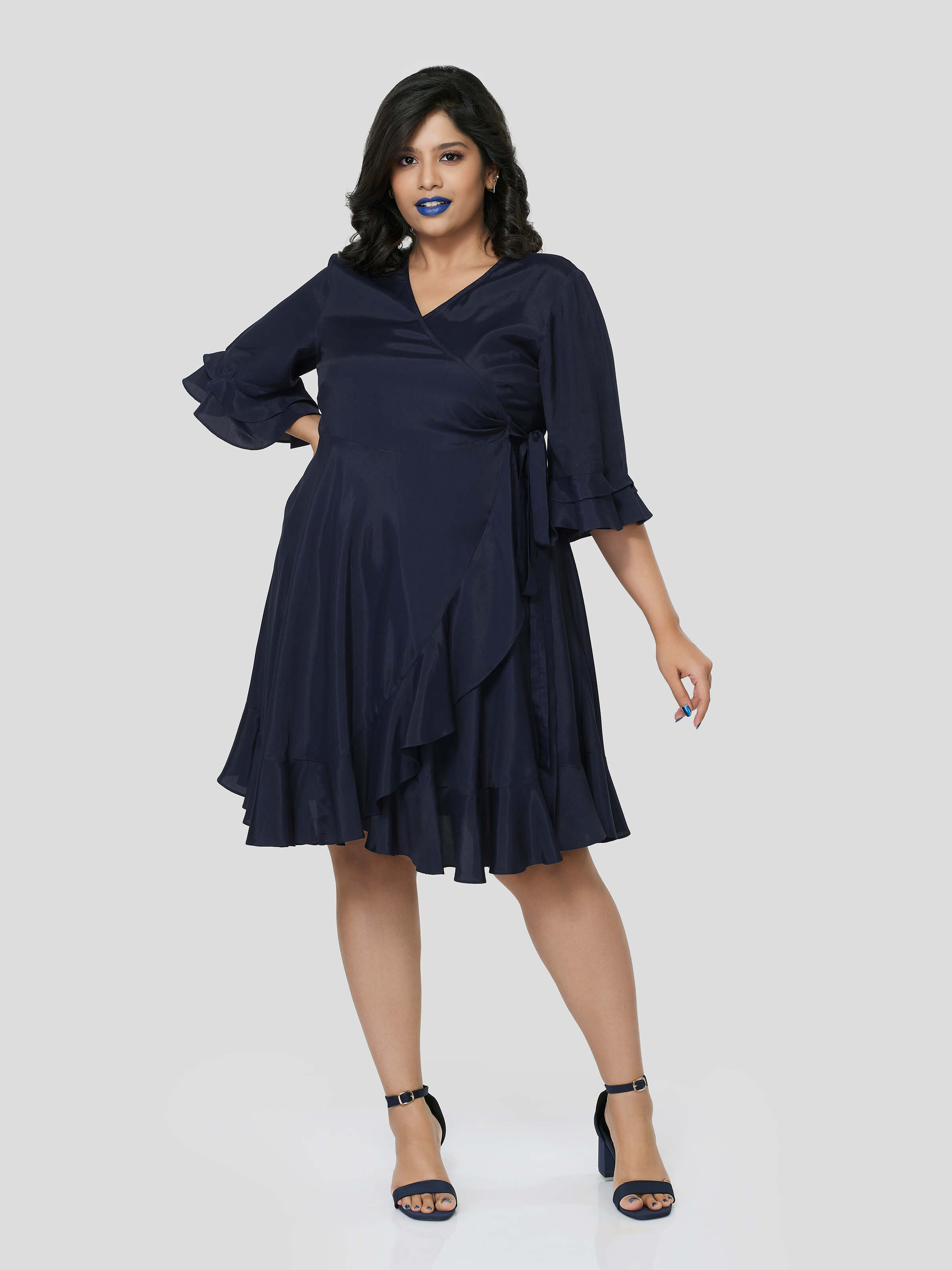 Unique temptation of Wrap Around Dress - Zest Mélange  Unique temptation of Wrap Around Dress - Zest Mélange