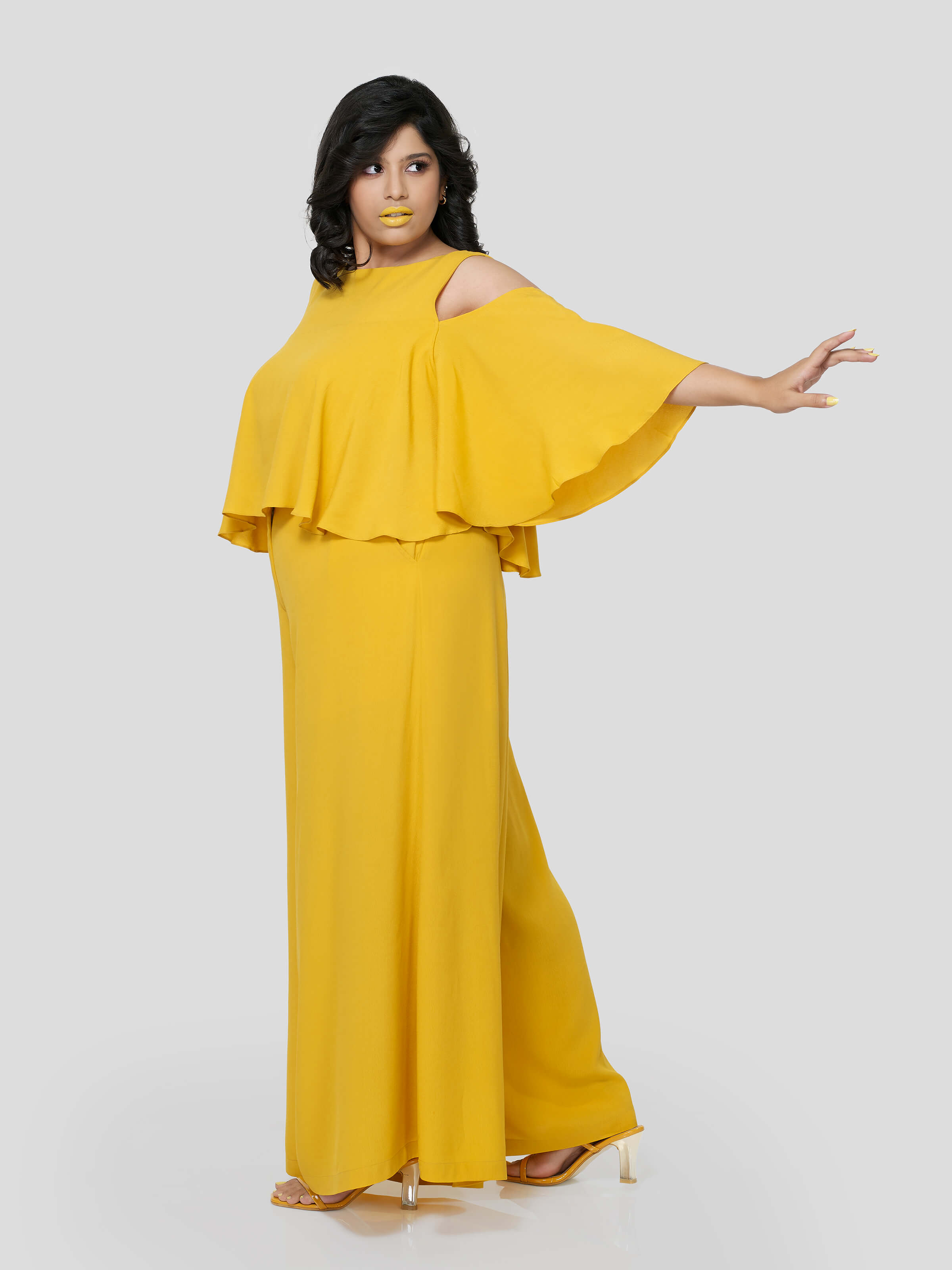 Statuesque Off Shoulder Flared Top with Flared Pants - Zest Mélange  Statuesque Off Shoulder Flared Top with Flared Pants - Zest Mélange