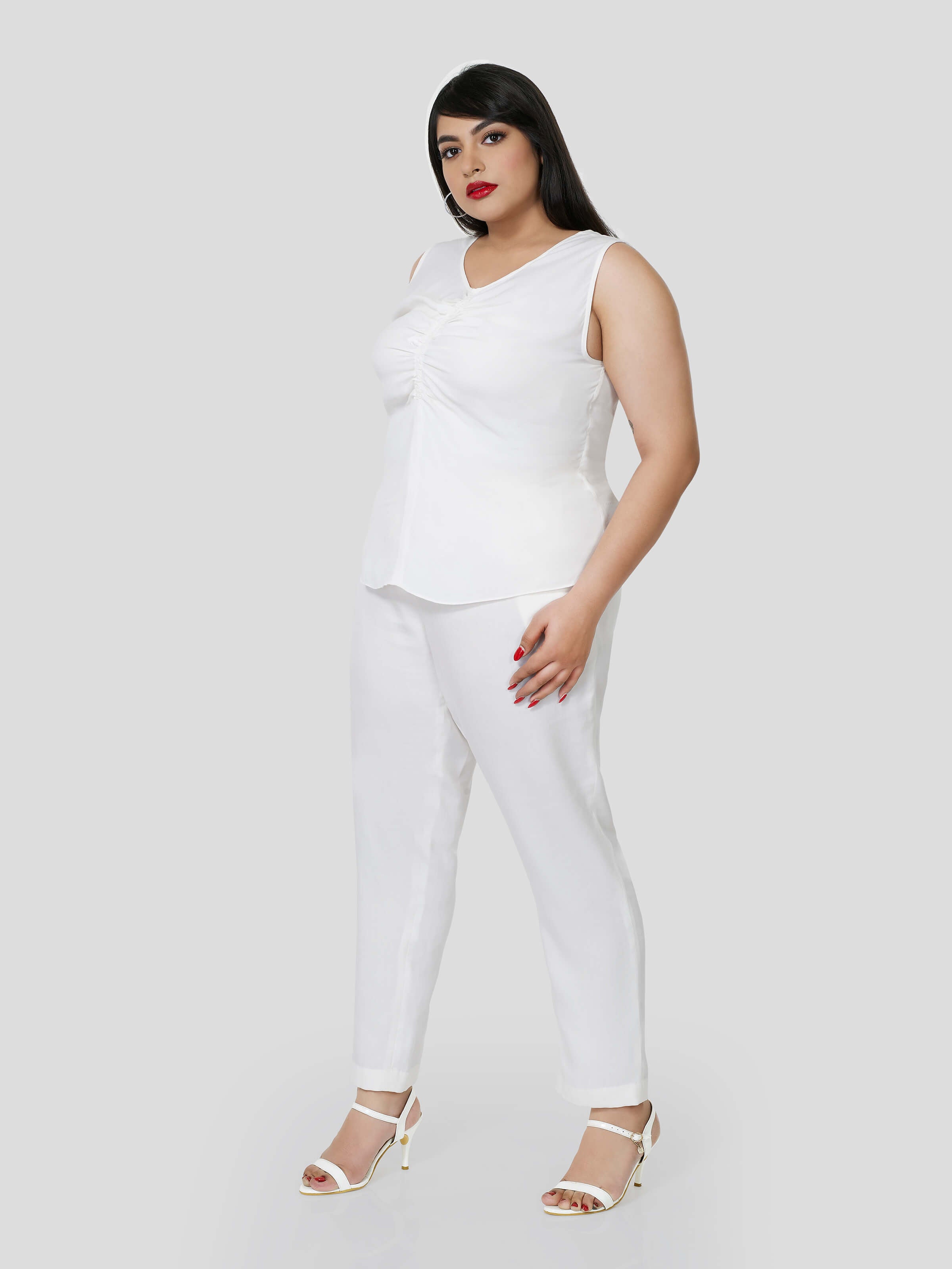 Luminous  Sleeveless Top & Narrow Pants - Zest Mélange  Luminous  Sleeveless Top & Narrow Pants - Zest Mélange