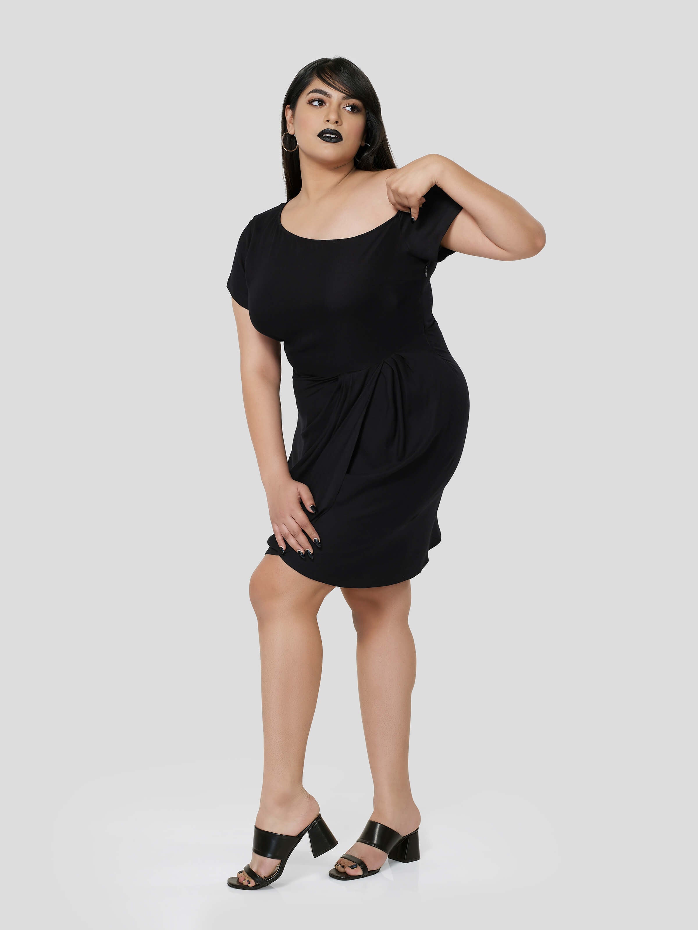 Dark Illusion Off the Shoulder Dress - Zest Mélange  Dark Illusion Off the Shoulder Dress - Zest Mélange
