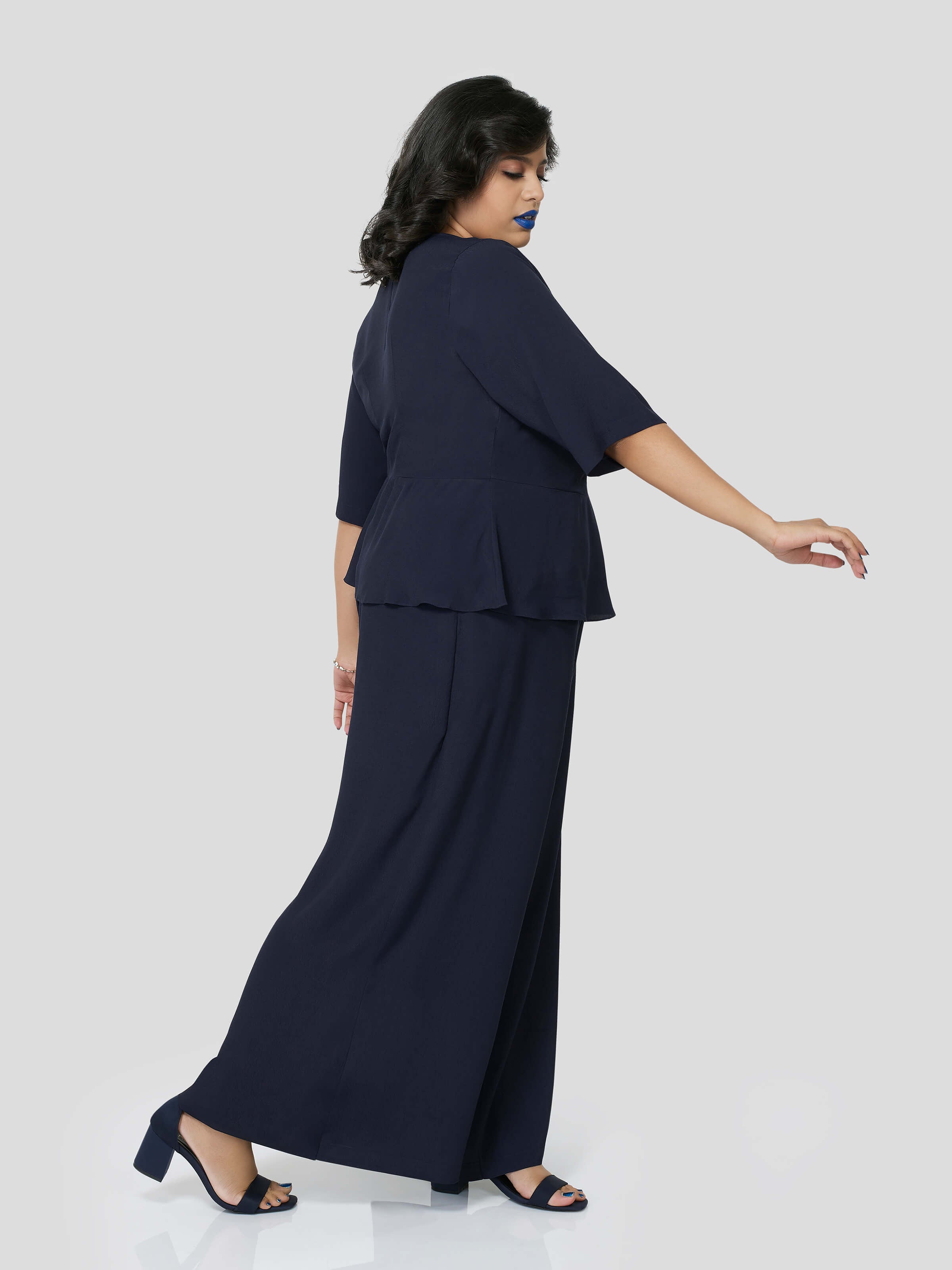Mid Night Lush Wrap Around Top with Flared Pants - Zest Mélange  Mid Night Lush Wrap Around Top with Flared Pants - Zest Mélange
