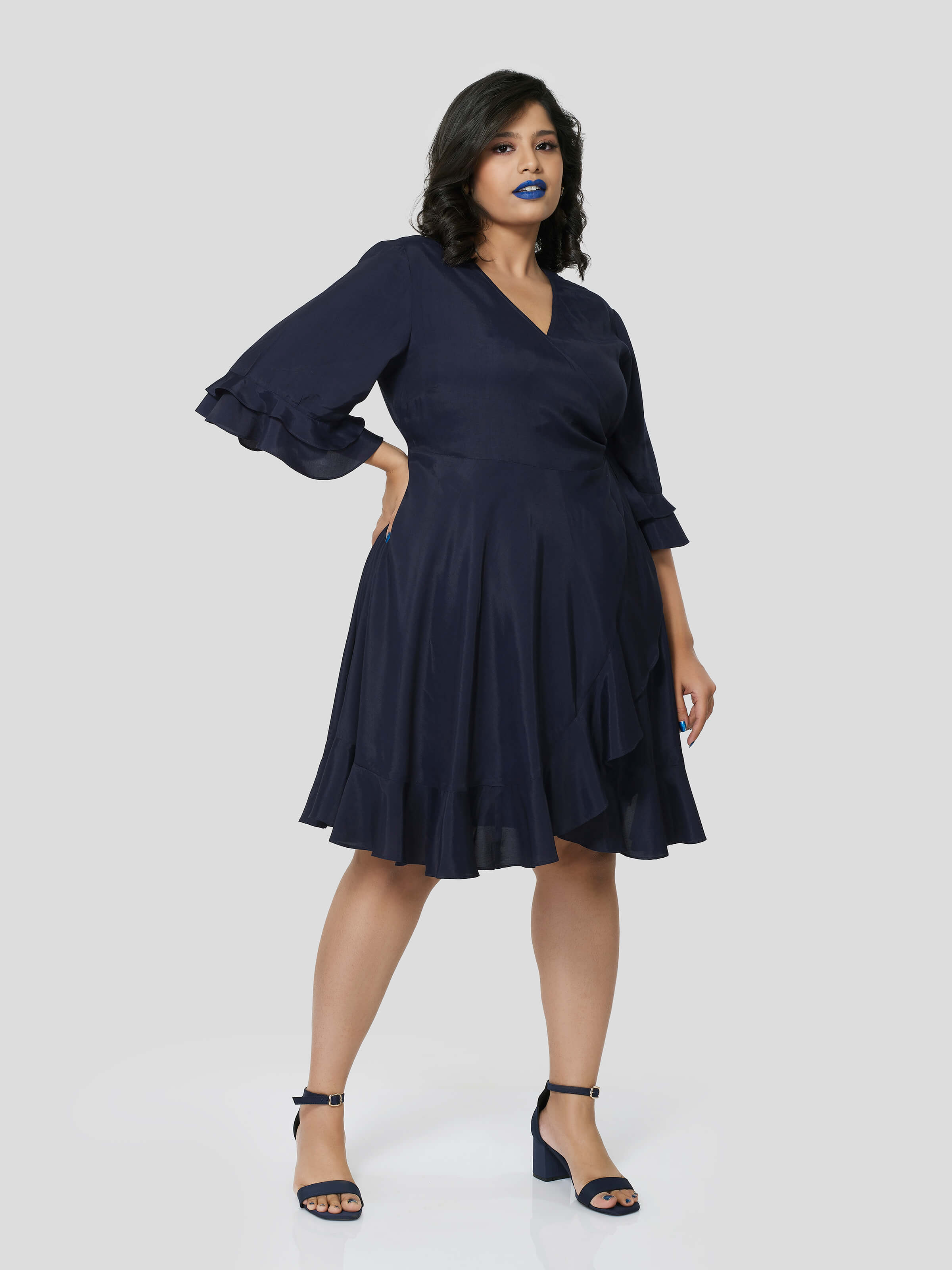 Unique temptation of Wrap Around Dress - Zest Mélange  Unique temptation of Wrap Around Dress - Zest Mélange