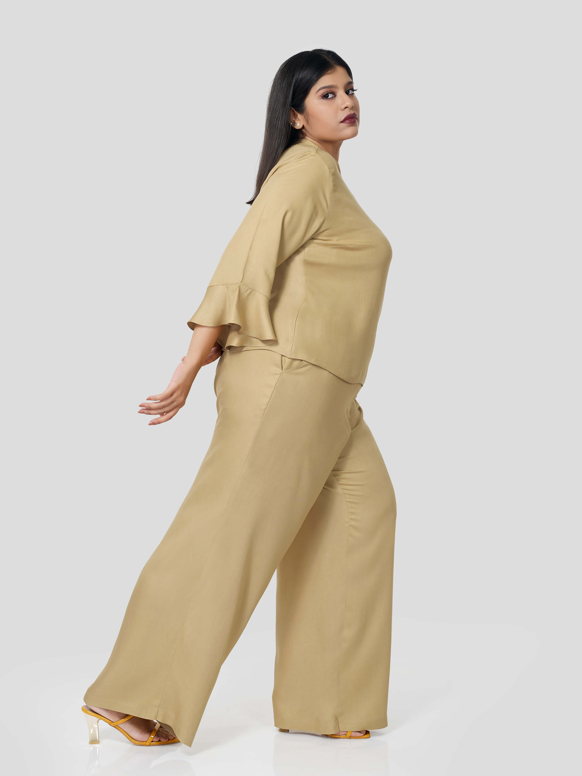 Ravishing Wrap Around Top with Flared Pants - Zest Mélange  Ravishing Wrap Around Top with Flared Pants - Zest Mélange
