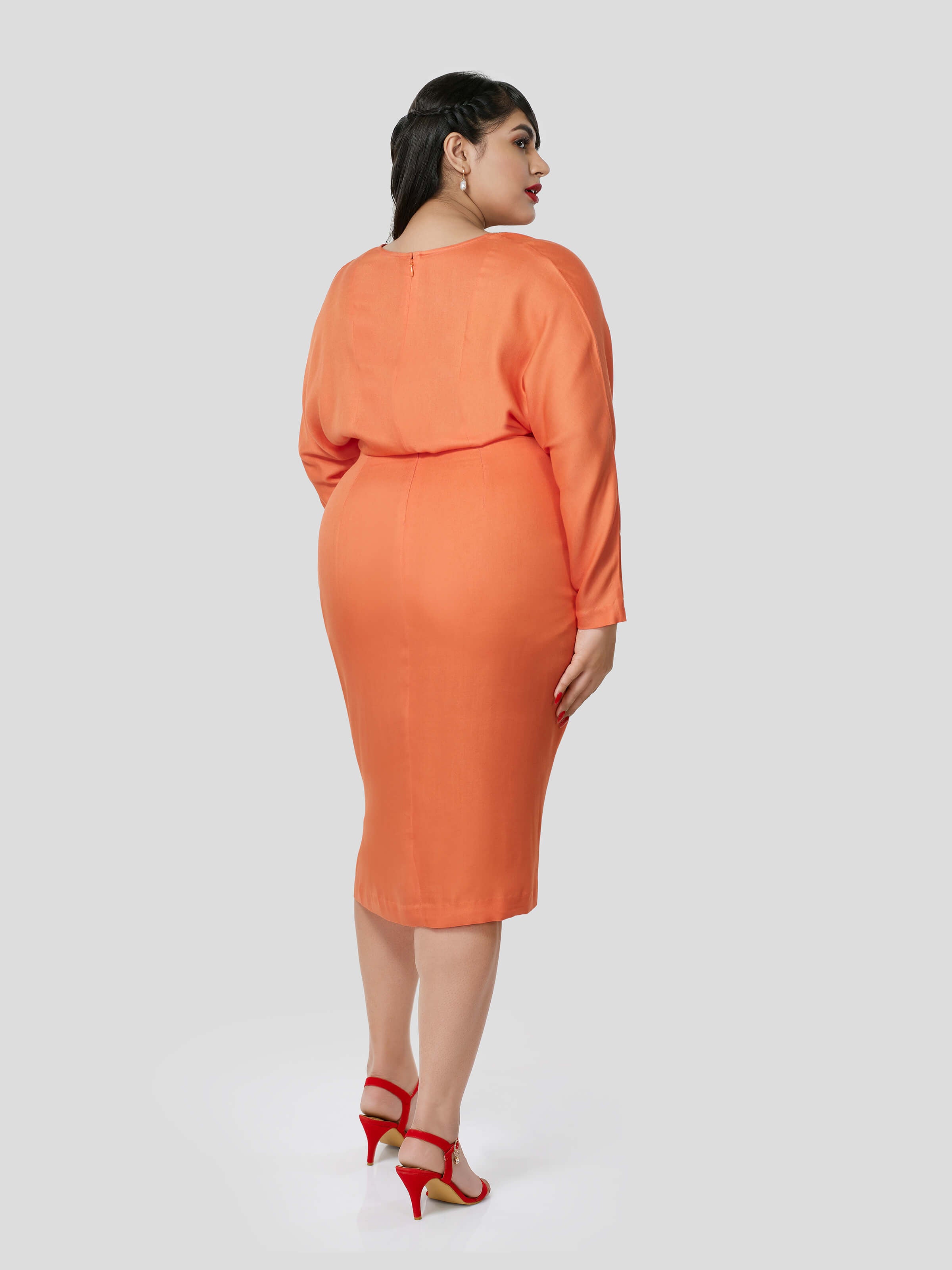 Swanky Optimism of Dolman Sleeve Dress - Zest Mélange  Swanky Optimism of Dolman Sleeve Dress - Zest Mélange