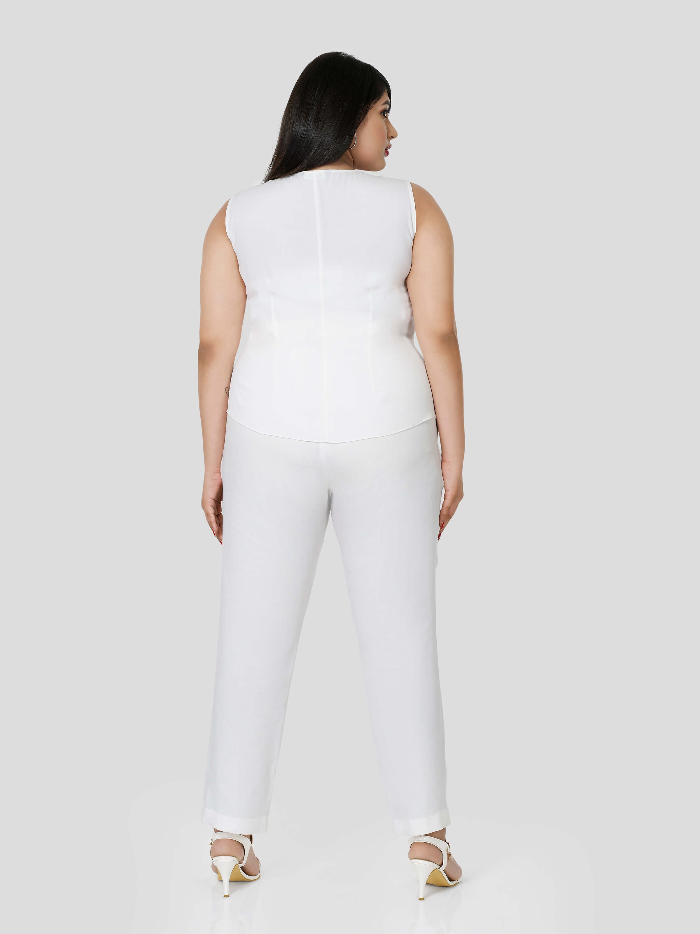 Luminous  Sleeveless Top & Narrow Pants - Zest Mélange  Luminous  Sleeveless Top & Narrow Pants - Zest Mélange