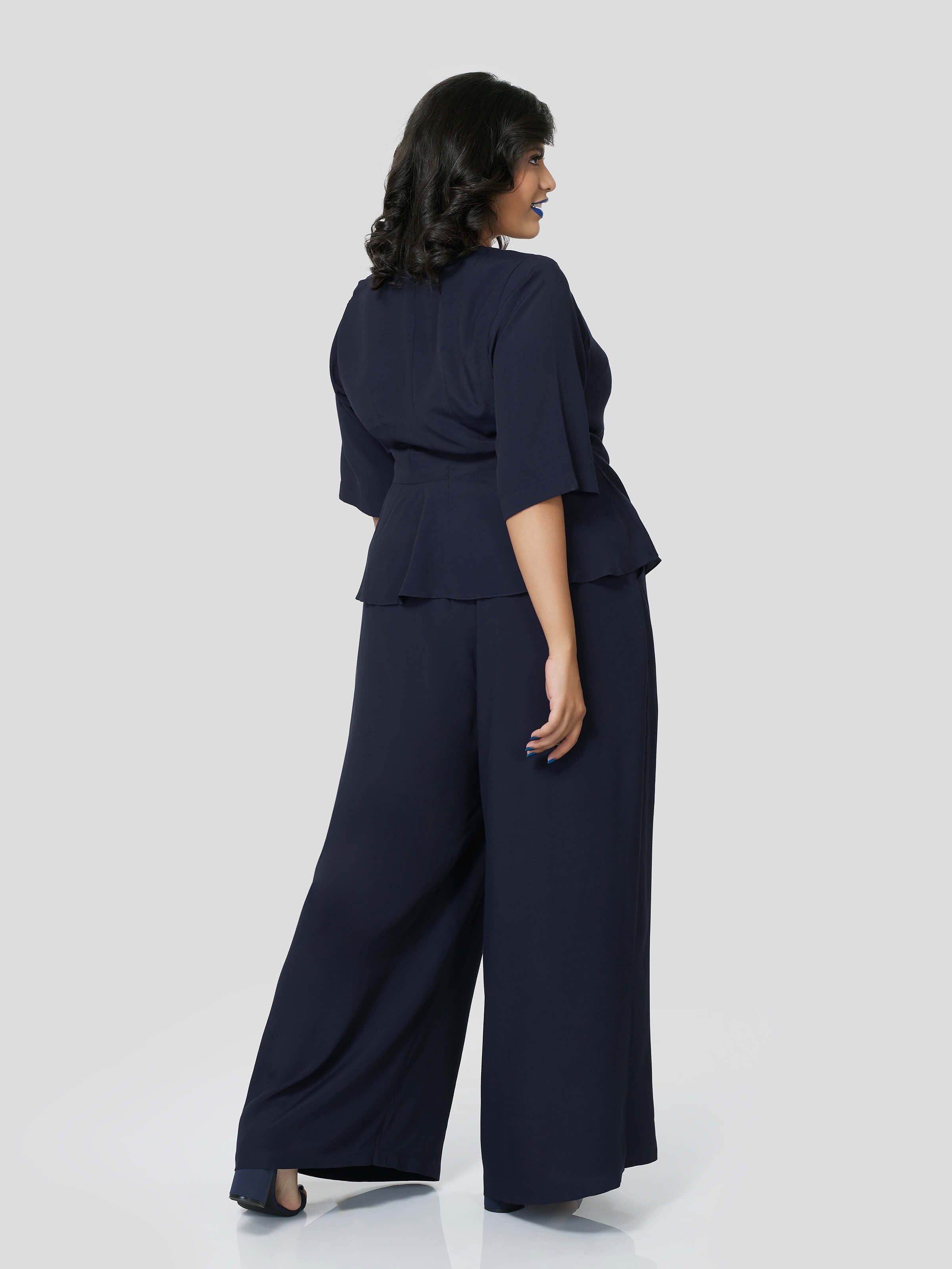 Mid Night Lush Wrap Around Top with Flared Pants - Zest Mélange  Mid Night Lush Wrap Around Top with Flared Pants - Zest Mélange