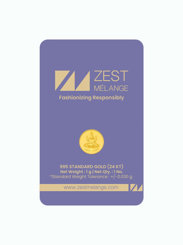 1 Gram 995 Purity Goddess Laxmi Gold Coin - Zest Mélange  1 Gram 995 Purity Goddess Laxmi Gold Coin - Zest Mélange