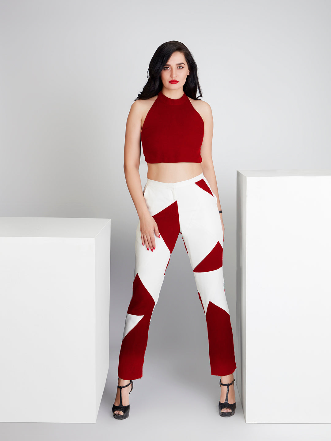 Intricate Crimson Co-ords - Zest Mélange  Intricate Crimson Co-ords - Zest Mélange