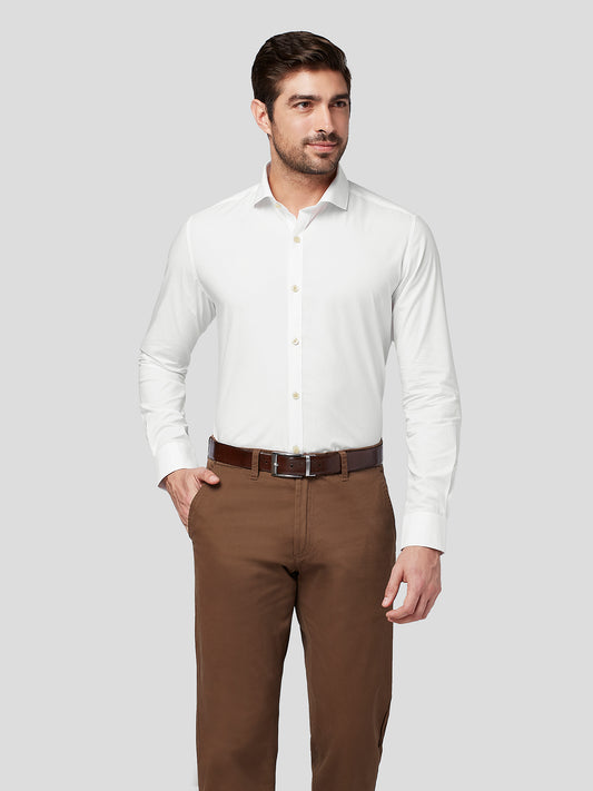 Cut Way Collar Shirt with Contrast Piping Detail