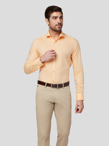 Cut Way Collar Shirt With Contrast Piping Detail
