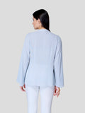 Stand Collar Shirt with Flared Sleeve