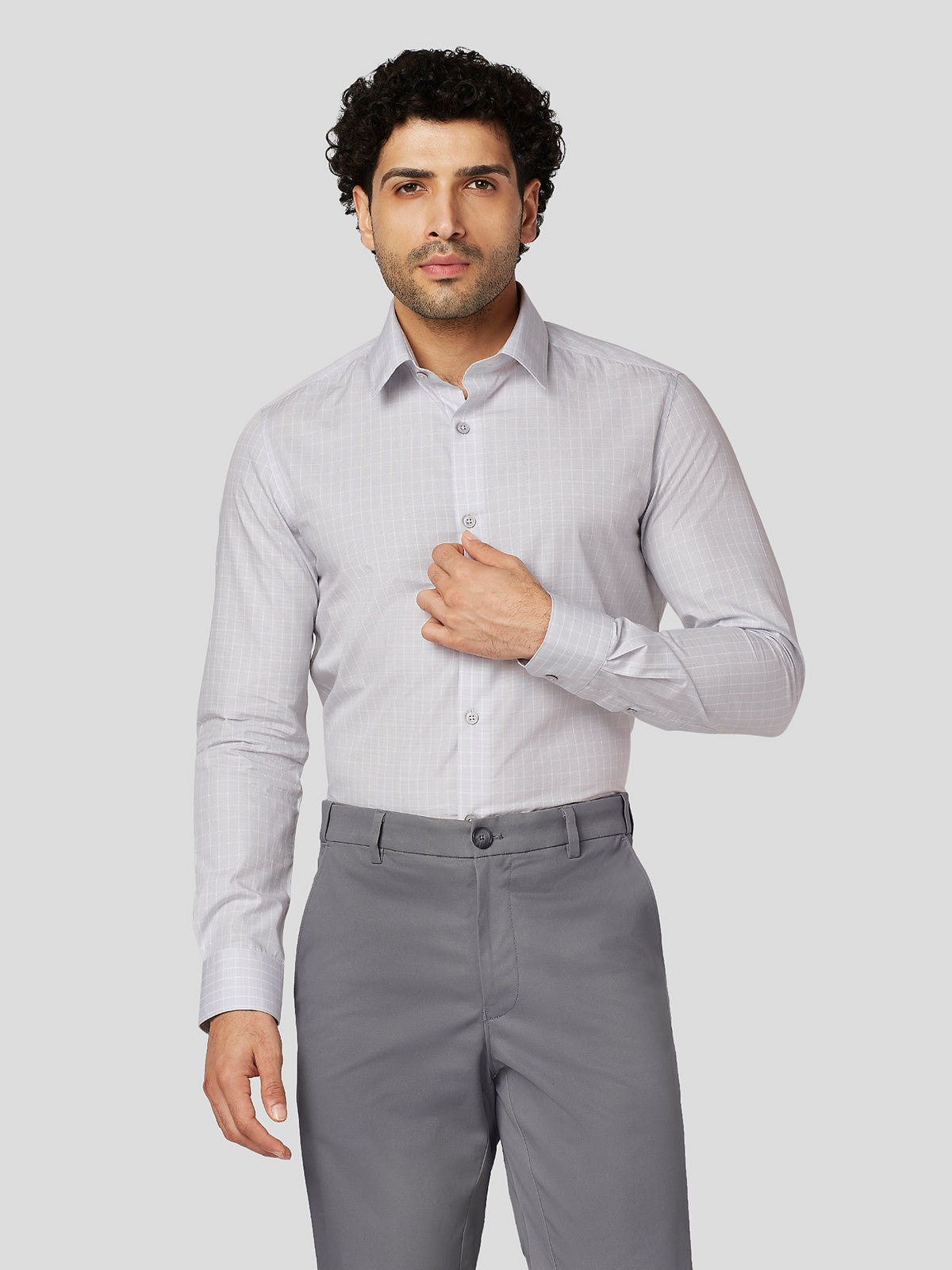 Assertive Micro Houndstooth Cotton Shirt