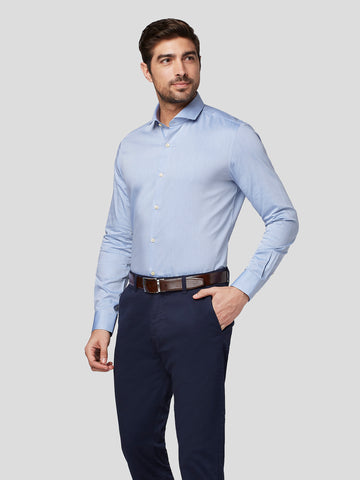 Blue Cutaway Collar Shirt