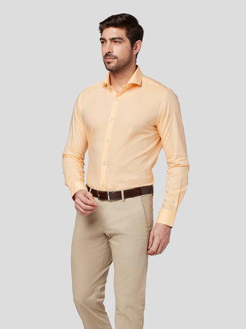 Cut Way Collar Shirt With Contrast Piping Detail