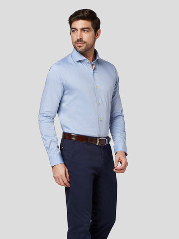 Blue Cutaway Collar Shirt